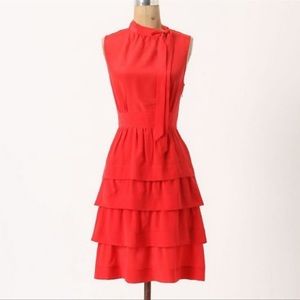 ANTHROPOLOGIE Girls from Savoy 100% Silk, Osaka Tiered Ruffle Party Dress
